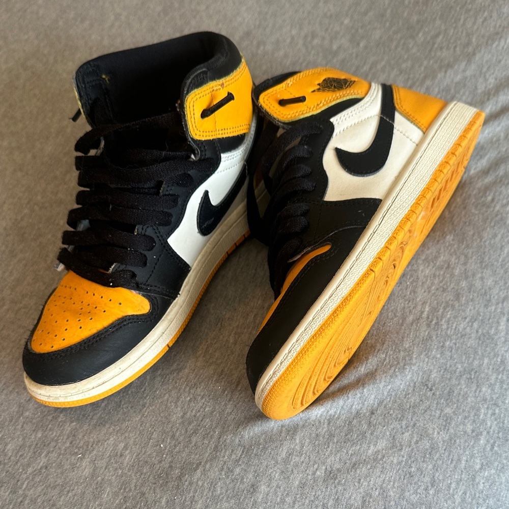 Nike Air Jordan Retro High Tops in Black, White, and Orange - Picture 9 of 11